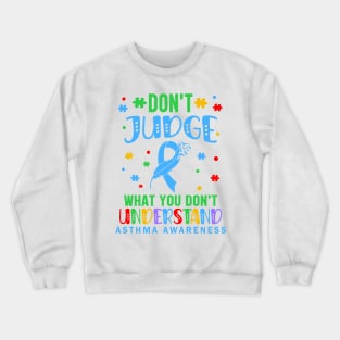 World Asthma Awareness Month Blue Ribbon Crewneck Sweatshirt
